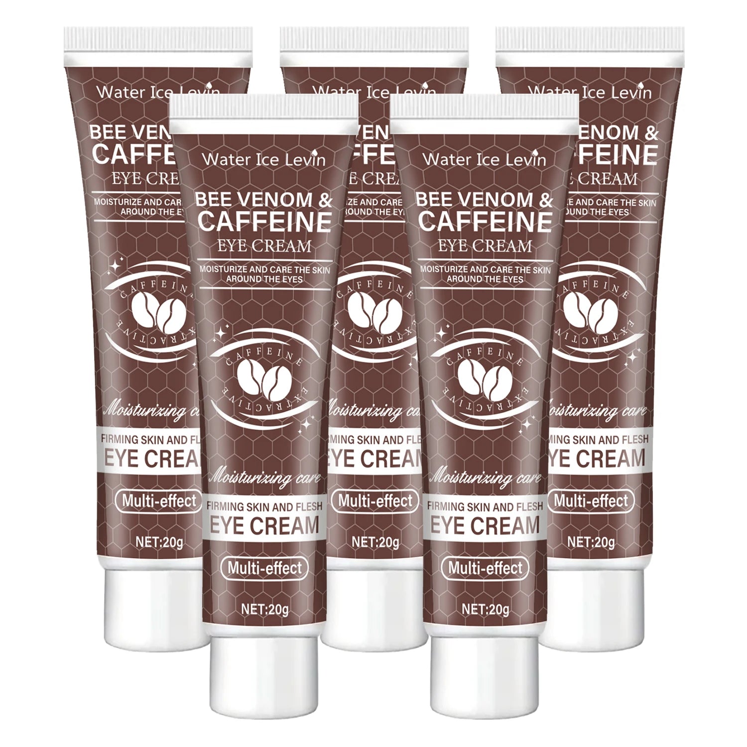 Natural Caffeine Intensive Moisturizing and Firming Eye Cream 20g, for Puffiness and Dark Circles Use It to Lift the Eye Area, Reduce Wrinkles and Signs of Aging, and Achieve a Light Beige, Relaxed Look. Oasis Select Five Pieces 20g