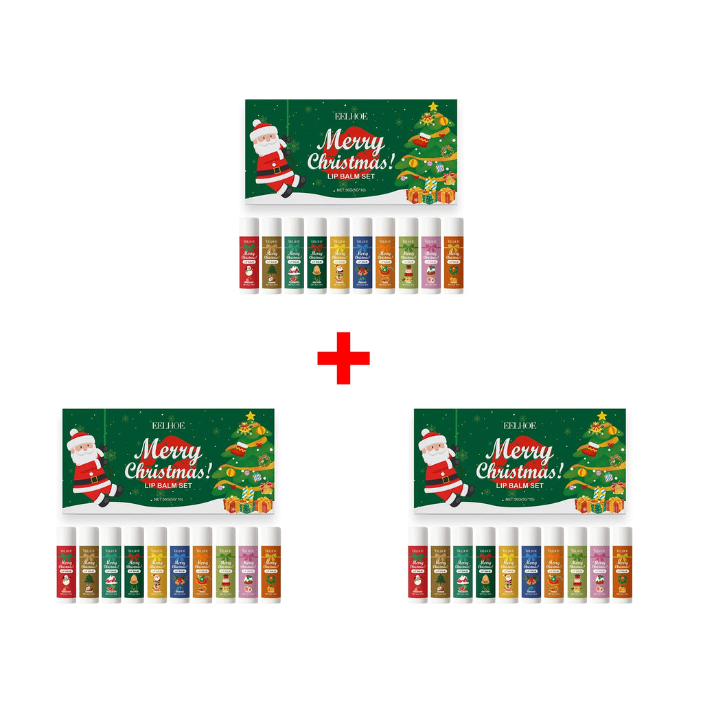 EELHOE 10-Pc Christmas Lip Balm Gift Set – Deep Moisturizing Lip Balm Gift Set Oasis Select 3PCS