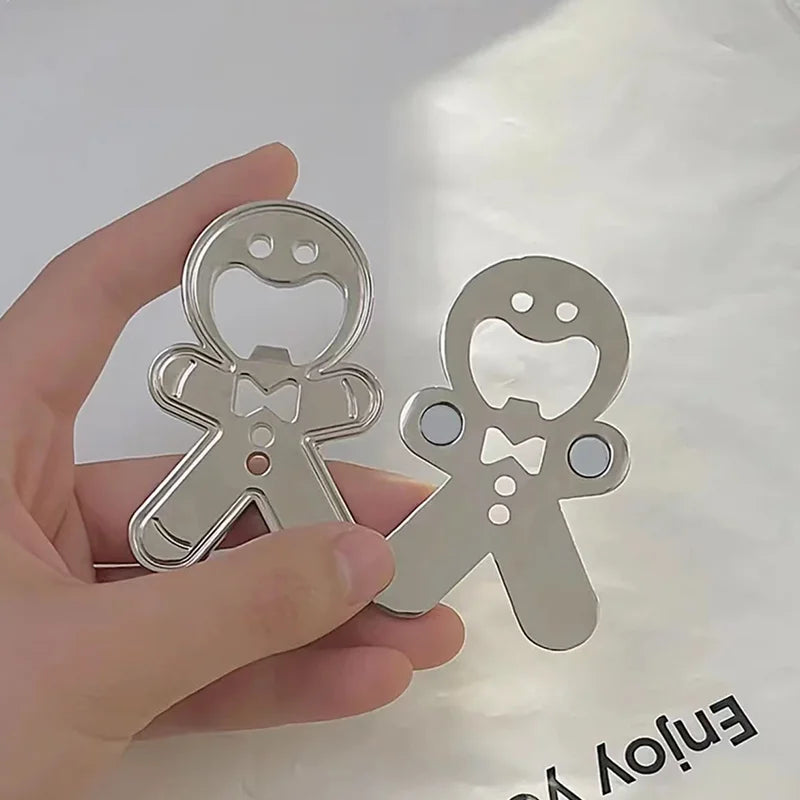 Stainless Steel Magnetic Bottle Opener Fridge Soda Glass Cap Remover Kitchen Metal Beer Bar Tool Oasis Select 2pcs