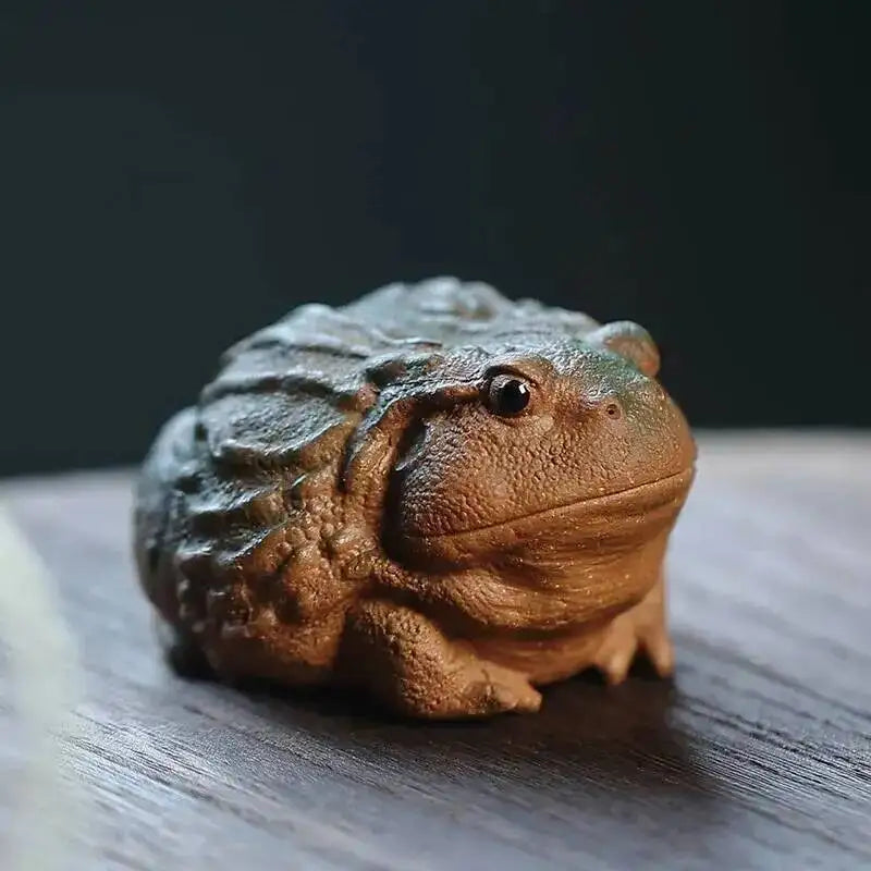 Yixing Zisha Tea Pet Golden Toad Wealth-attracting Tea Plaything, Nurturable Creative Toad Tea Tray Ornament, Kung Fu Tea Set Oasis Select