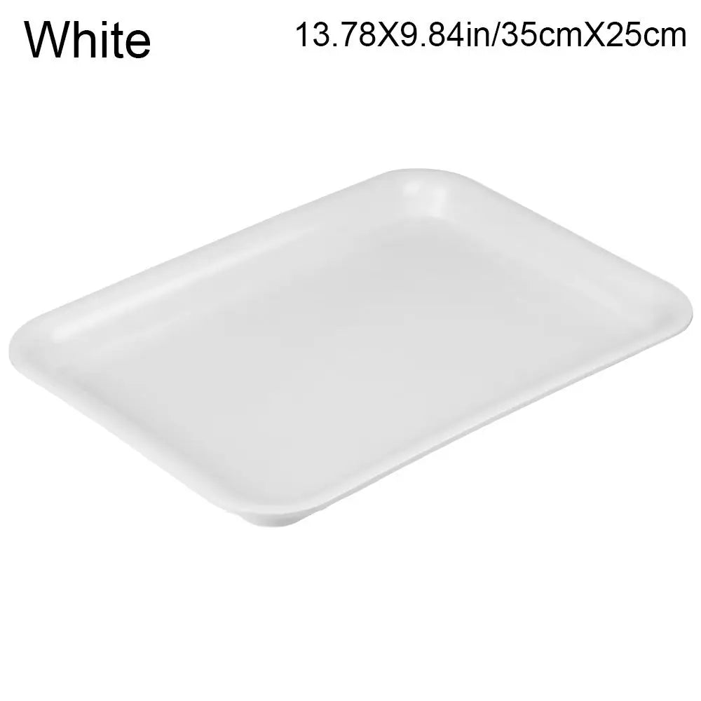 1PC Saucers Indoor Outdoor Flower Pot Plant Saucer Drip Trays Plastic Tray Rectangle Oasis Select White-35cmX25cm