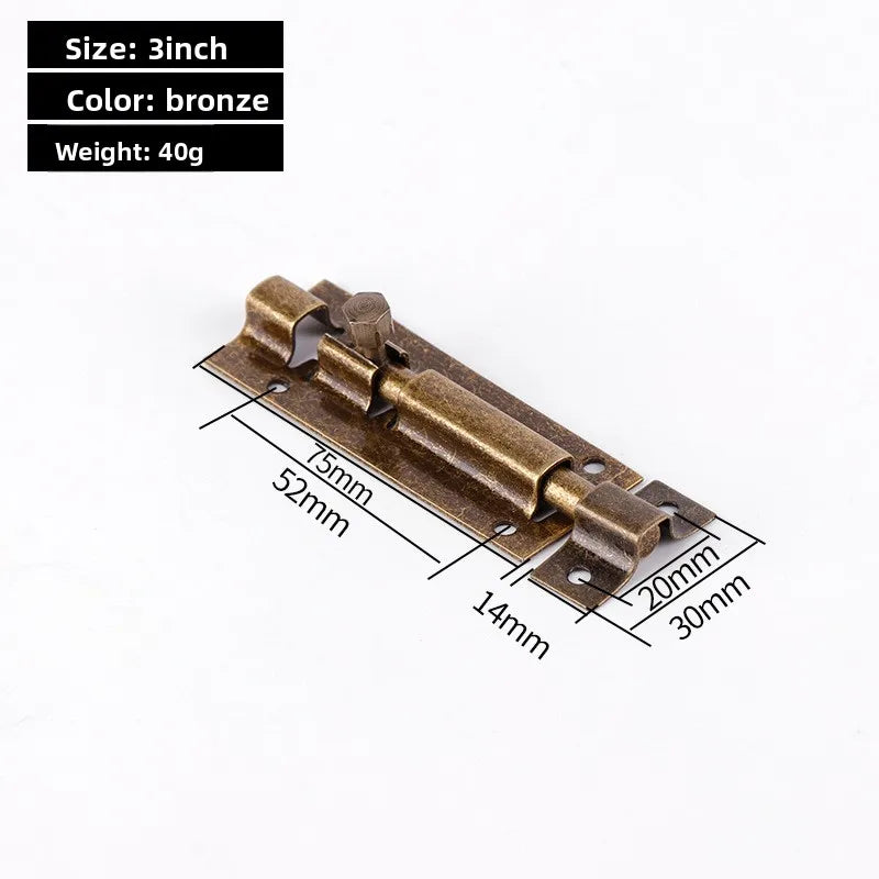 Black Door Lock Barrel Aluminum Alloy Door Lock Latch for Home Hardware Gate Safety Door Bolt Tower Window Catch Lock Silver Oasis Select 75mm 3