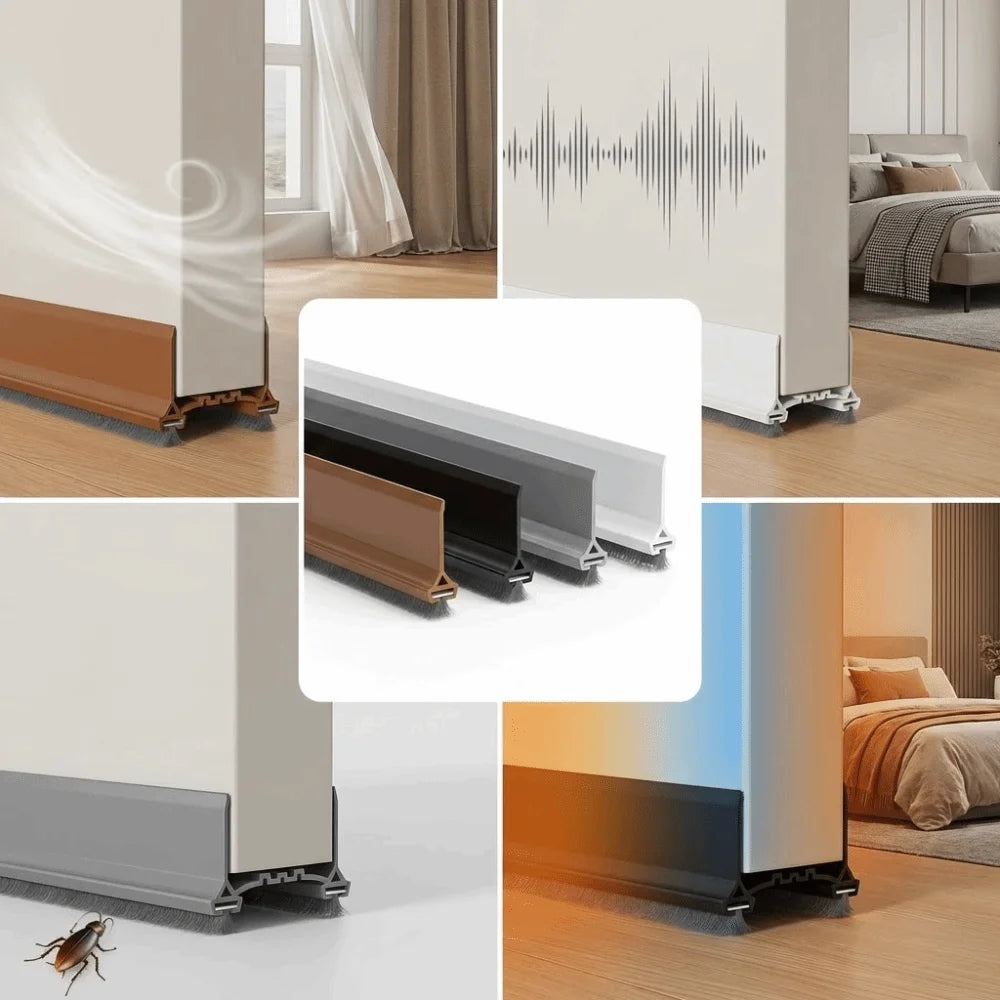 With Brushes Door Draft Stopper 96cm Soundproof Weather Stripping Door Seal Insect Prevention Dustproof Design Door Sweep Oasis Select