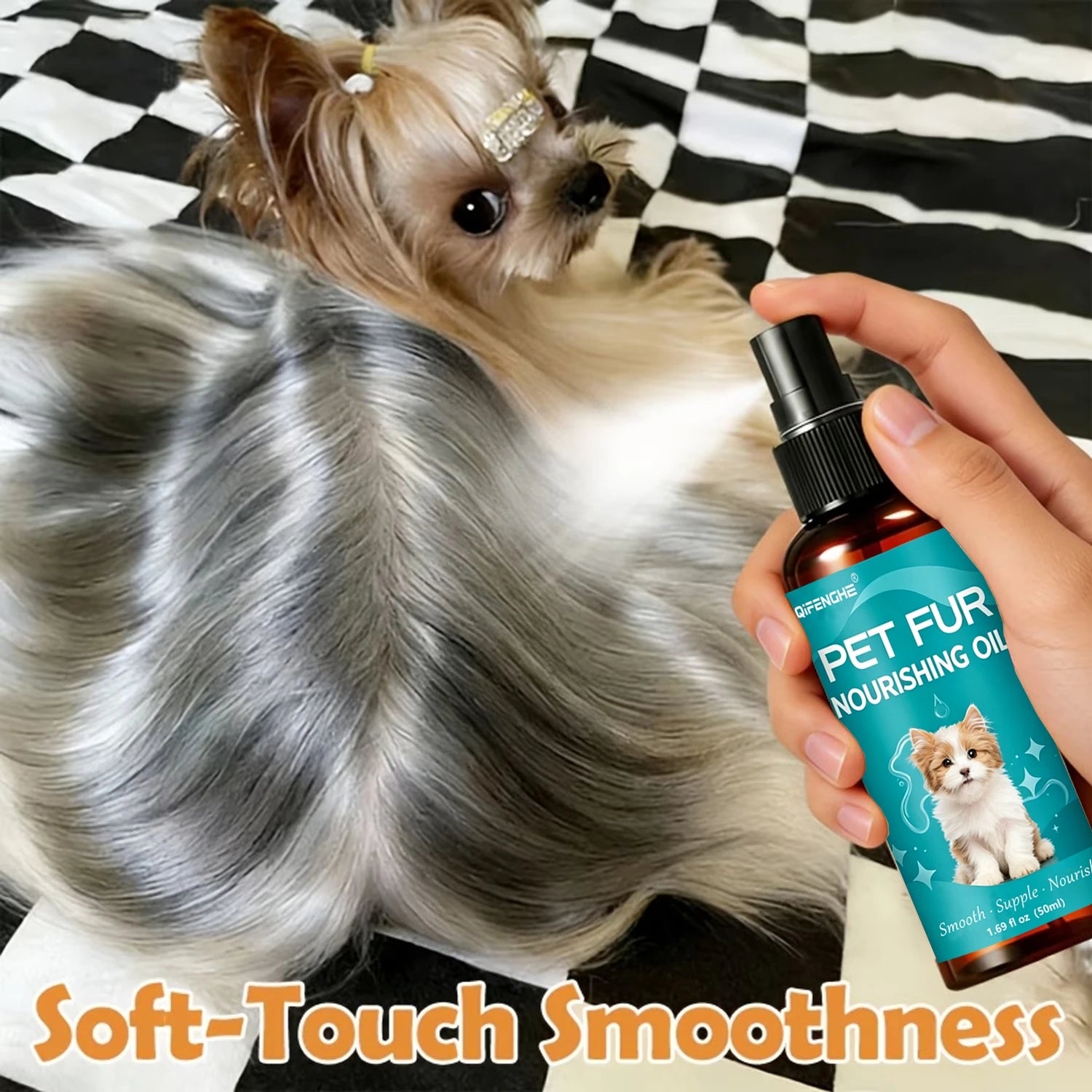 Pet Coat Care Spray Oil 50ml – Shiny, Smooth Fur for Dogs & Cats