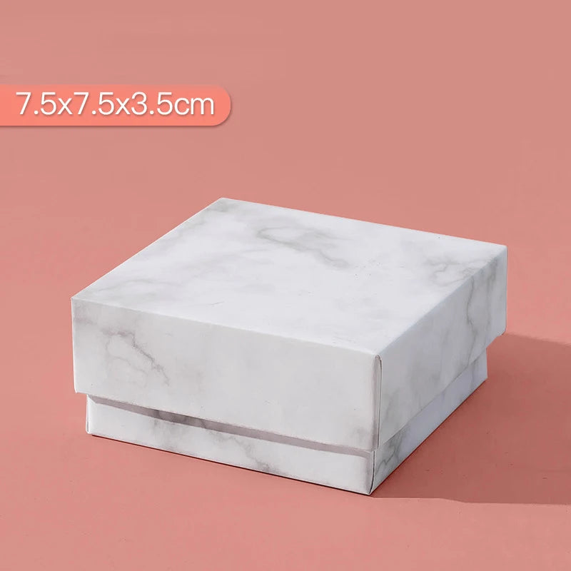 1PCS Marbling Jewelry Box Gifts Packaging Box Bracelet Necklace Ring Earring Box For Wedding Birthday Party Accessories Oasis Select F