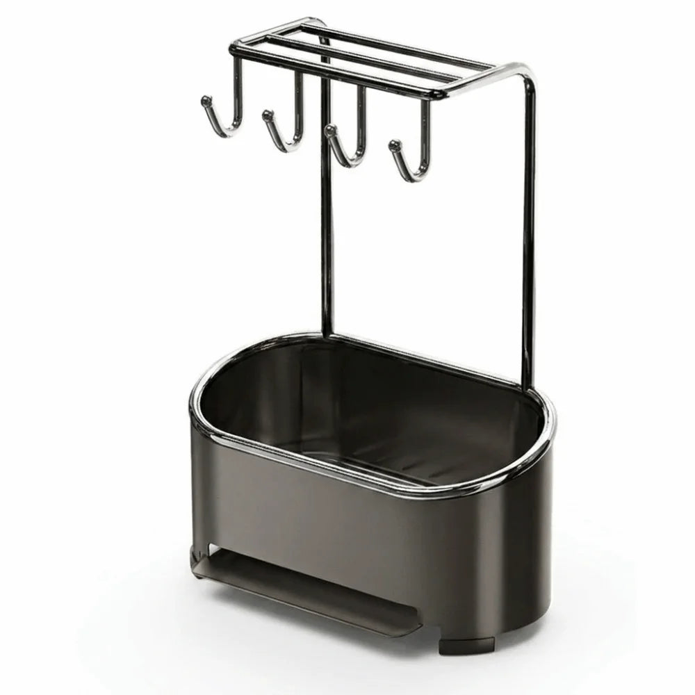 Gunmetal Gray Stainless Steel Kitchen Sink Organizer Rack