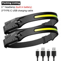 COB LED Rechargeable Headlamp – 5 Modes, Sensor, IPX4 | ZHIYU