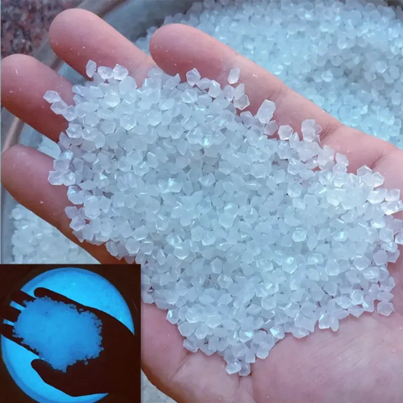 1000pcs Glow in the Dark Pebbles – Garden Path & Aquarium Decor Decorative Glow Pebbles Oasis Select White 3-5mm