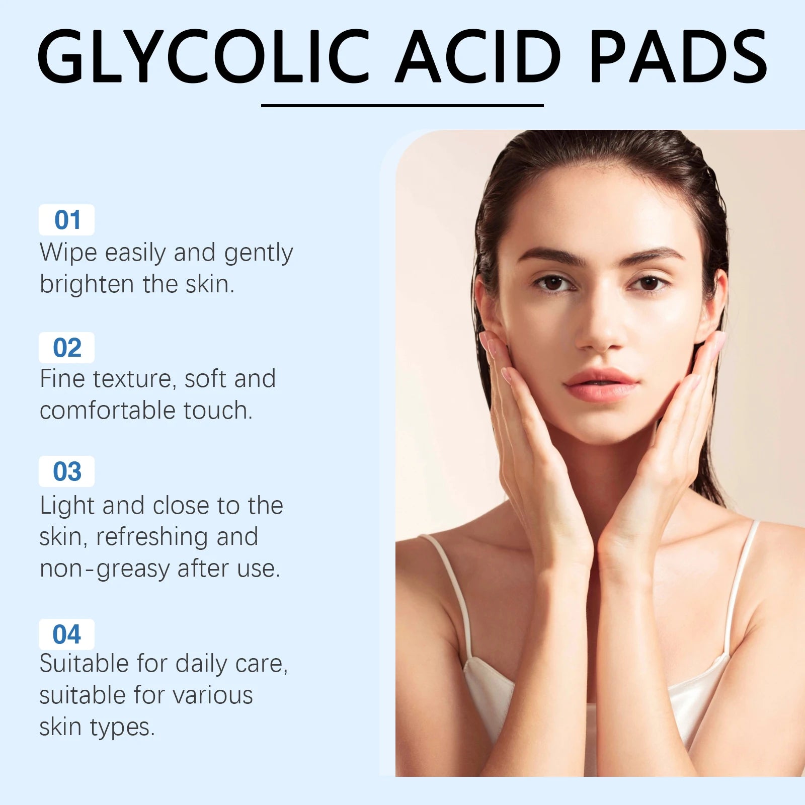 Exfoliating Cleansing Pads Remove Dirt Oil Nourishe Brighten Smooth Face Reduce Skin Irritation Redness Facial Glycolic Acid Pad Oasis Select
