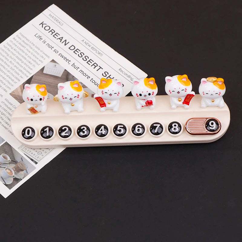 Multifunctional Car Temporary Stop Sign Cartoon Bunny Phone Number Temporary Parking Card Prompt License Plate Decoration Oasis Select