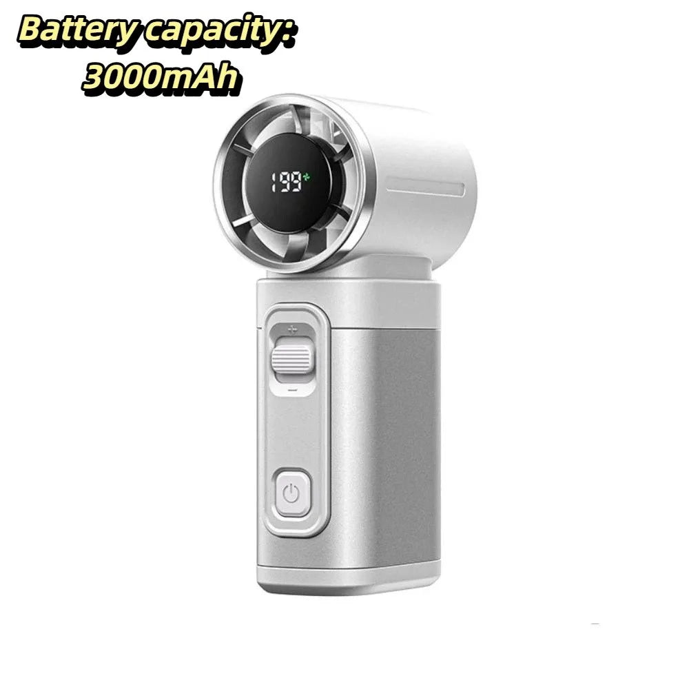 3000mAh Battery Portable Handheld Fan Stepless Speed Adjustment Strong Airflow Mini Pocket Fan Lightweight for 5V/1.5A 3000mAh Oasis Select Silver