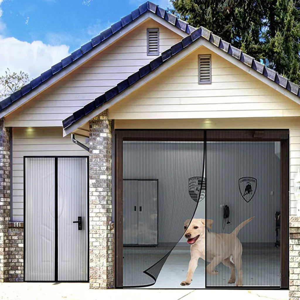 Automatic Magnetic Mesh Door Screen White Black Polyester Insect Mosquito Protection Easy Self-Sealing for Bedrooms Balconies Oasis Select