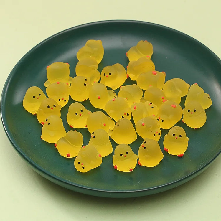 Glow-in-the-dark Kung Fu Chicken Simulation Resin Yellow Chicken Cartoon Animal Small Decoration Children Toy Gift Oasis Select