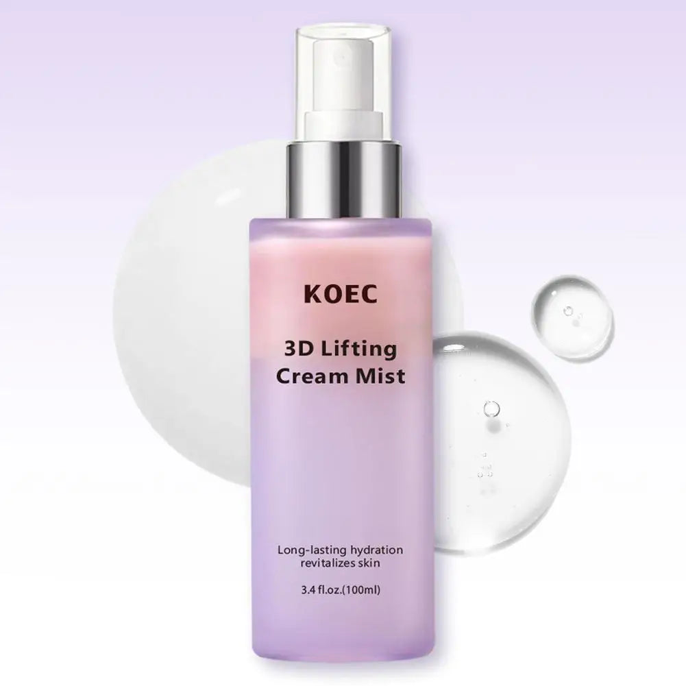 KOEC 3D Lifting Face & Neck Cream - Deep Hydration Firming Nourishing Improve Elasticity Korean Skincare For All Skin Types Oasis Select 3D Lifting Mist