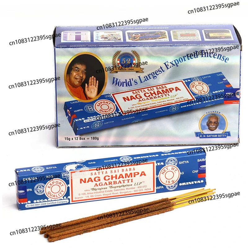 12Boxes Satya Origin100% 15g Hand-Rolled Incense Sticks, SANDAL WOOD，MONEY MATRIX，NAGCHAMPA Multiple Flavors for Yoga Meditation Oasis Select