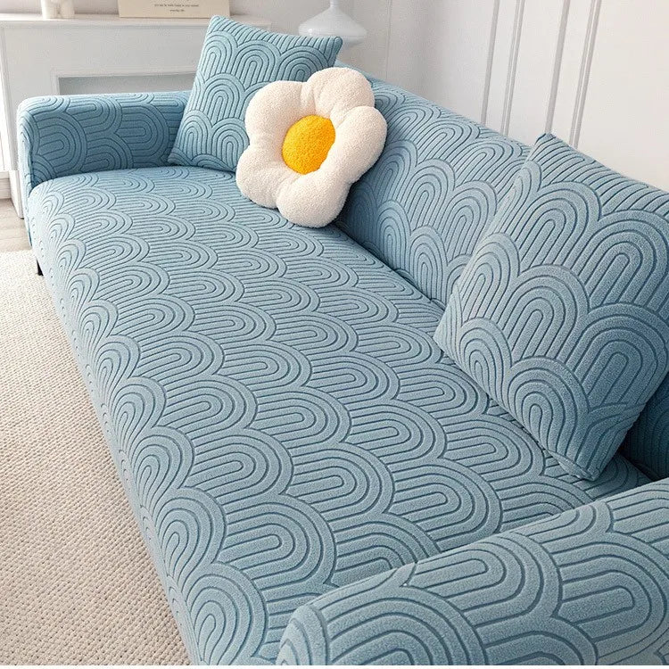 2025 New Elastic Full-cover Sofa Cover All-season Anti-slip and Anti-cat Scratch Sofa Cover Sofa Covers Oasis Select sky blue 2 people 145-185cm