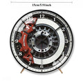Industrial Style Hub Clock Modified Car Brake Caliper Mute Table Clock for Living Room Desk Clock Oasis Select Black 15cm
