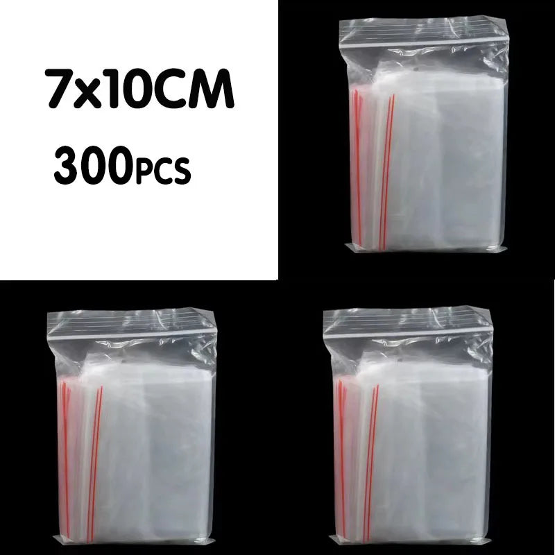 100 200 Small Zip Lock Plastic Bag Reclosable Transparent Shoe Vacuum