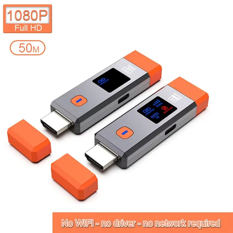 1080P@60Hz Wireless HDMI-Compatible Transmitter Receiver Support 8 TX to 1 RX Mirror Extend Mode 50M Wireless Display Adapter Oasis Select Full Set-TX RX