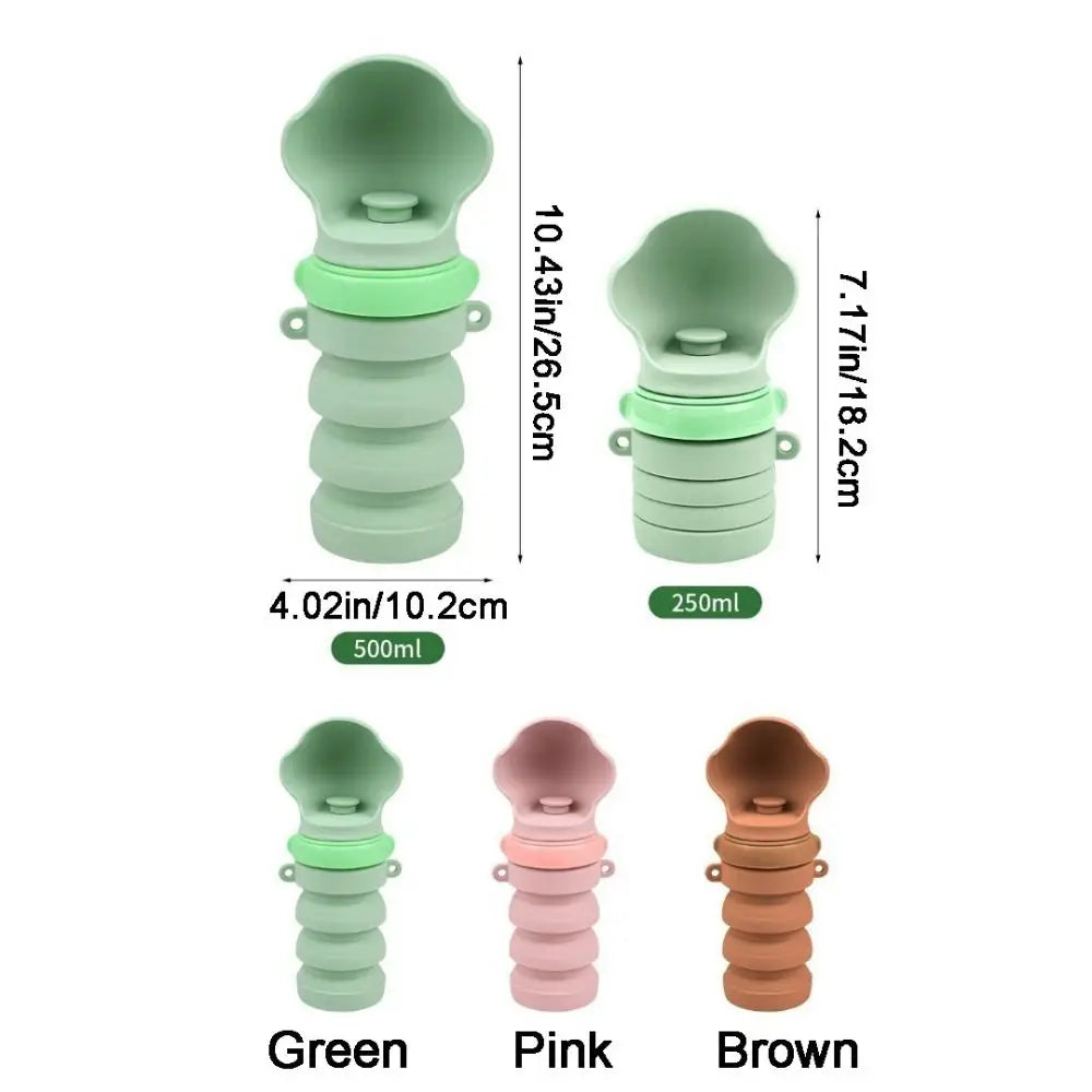 Silicone Collapsible Dog Water Bottle – Leak-Proof Travel Cup