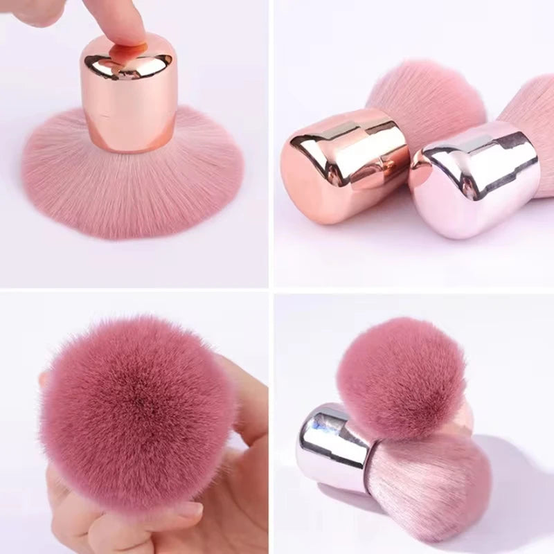 Round Nail Dust Brush Large-sized Remove Nail Dust Brushes Acrylic UV Gel Polish Powder Cleaning Tool Manicure Accessories Oasis Select