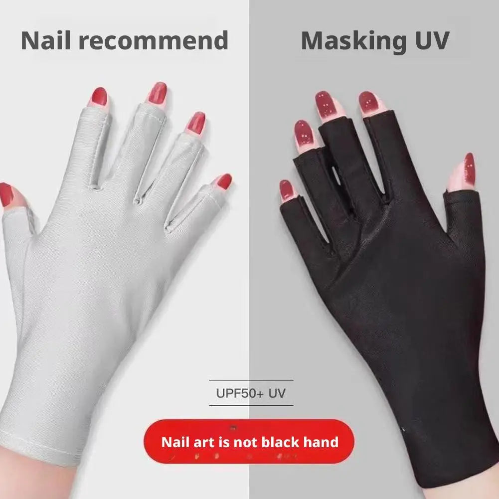 UV Protection Fingerless Gloves for Gel Nail Lamp Manicures Nail Art Gloves Oasis Select