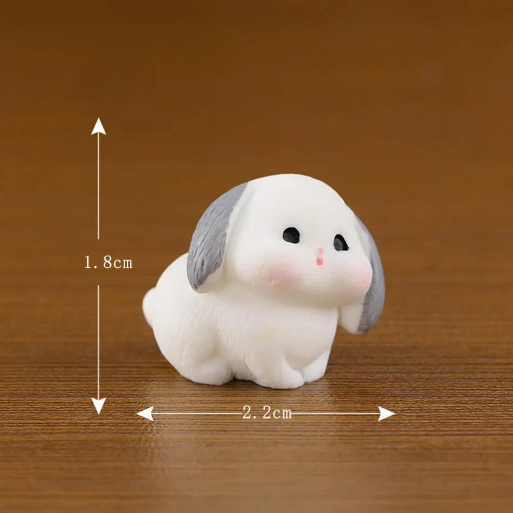 Naughty Resin Small Cat Figurine Mini Cartoon Kitten Ornaments 3D Cat Desktop Decoration Creative Car Mounted Figurines Oasis Select gray ears