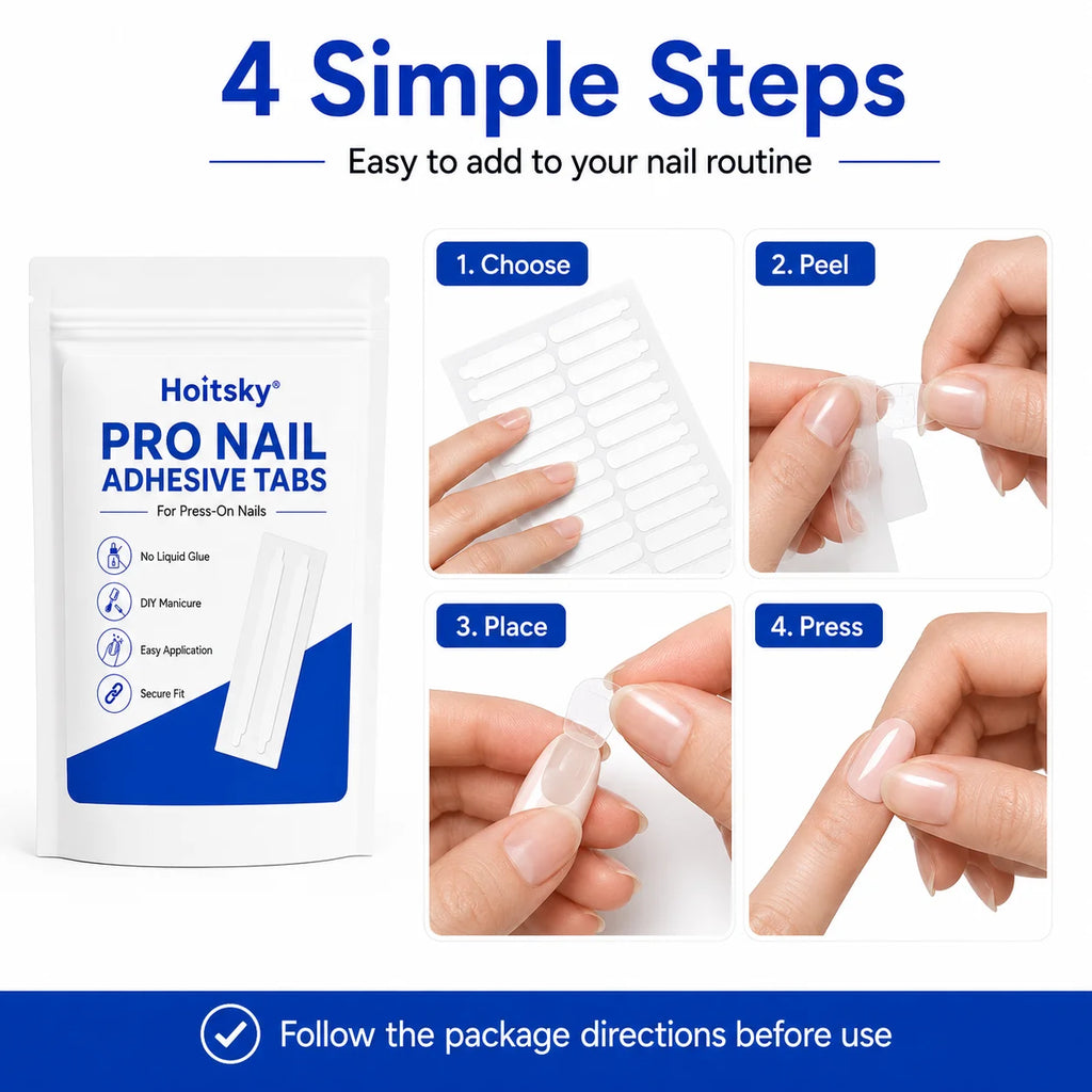 Super Sticky Waterproof Nail Adhesive Tabs Reusable Glue Stickers for Press-On Nails Portable Manicure Supplies Oasis Select