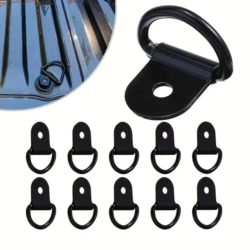 10/50/70pcs Shape Tie Down Anchor Rings Iron Stainless Steel Cargo Tie Down Ring for Car Truck Trailers RV Boats Oasis Select