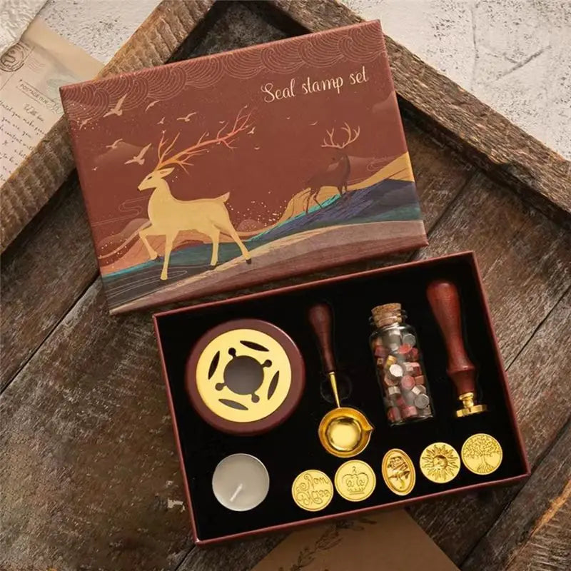 LIKE WISH Wax Seal Stamp Set Lacquered Stamp Sealing Wax Kit DIY Craft Supplies Wedding Invitation Decorative Sealing Wax Set Oasis Select