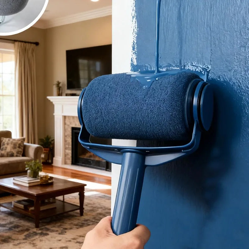 Paint Roller Brush Built in Paint Container Efficient Wall Paintings Tool Foam Roller Leak Proof Home Renovation Paintings Brush Oasis Select