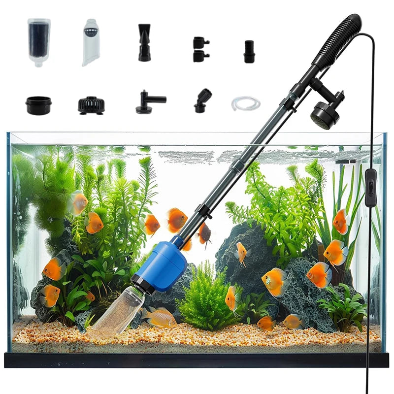 32W 6 in 1 Electric Aquarium Vacuum Cleaner, Multi-functional Automated Fish Tank Gravel Cleaner Oasis Select 2