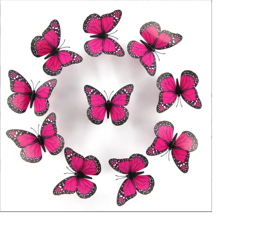 10pcs 3D Monarch Butterfly Wall Stickers – Home & Party Decor