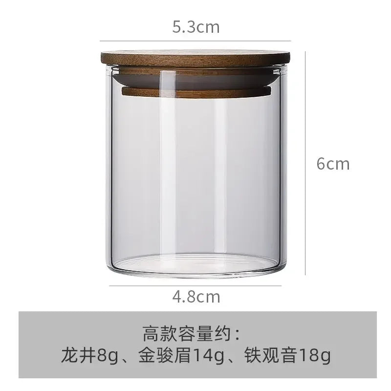 Portable Travel Tea Jar Mini Glass Small Sealed Jar Business Travel Dispenser Bottle Small Tea Storage Jar Oasis Select Tall tank