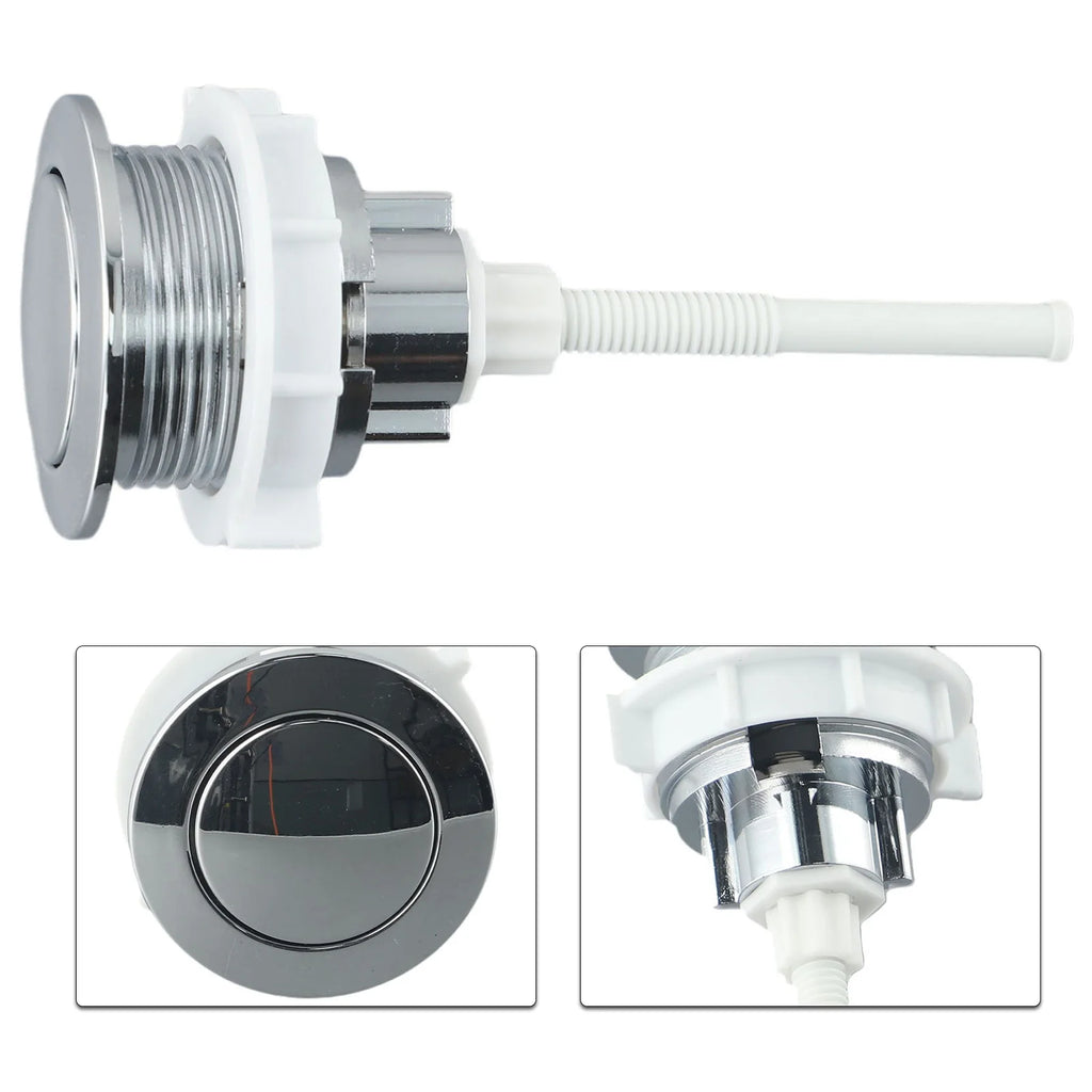 Push Button Toilet Tank Button Bathrooms 1 Piece ABS Plastic Corrosion-resistant Rust-proof Single Button Sliver Oasis Select China Mainland