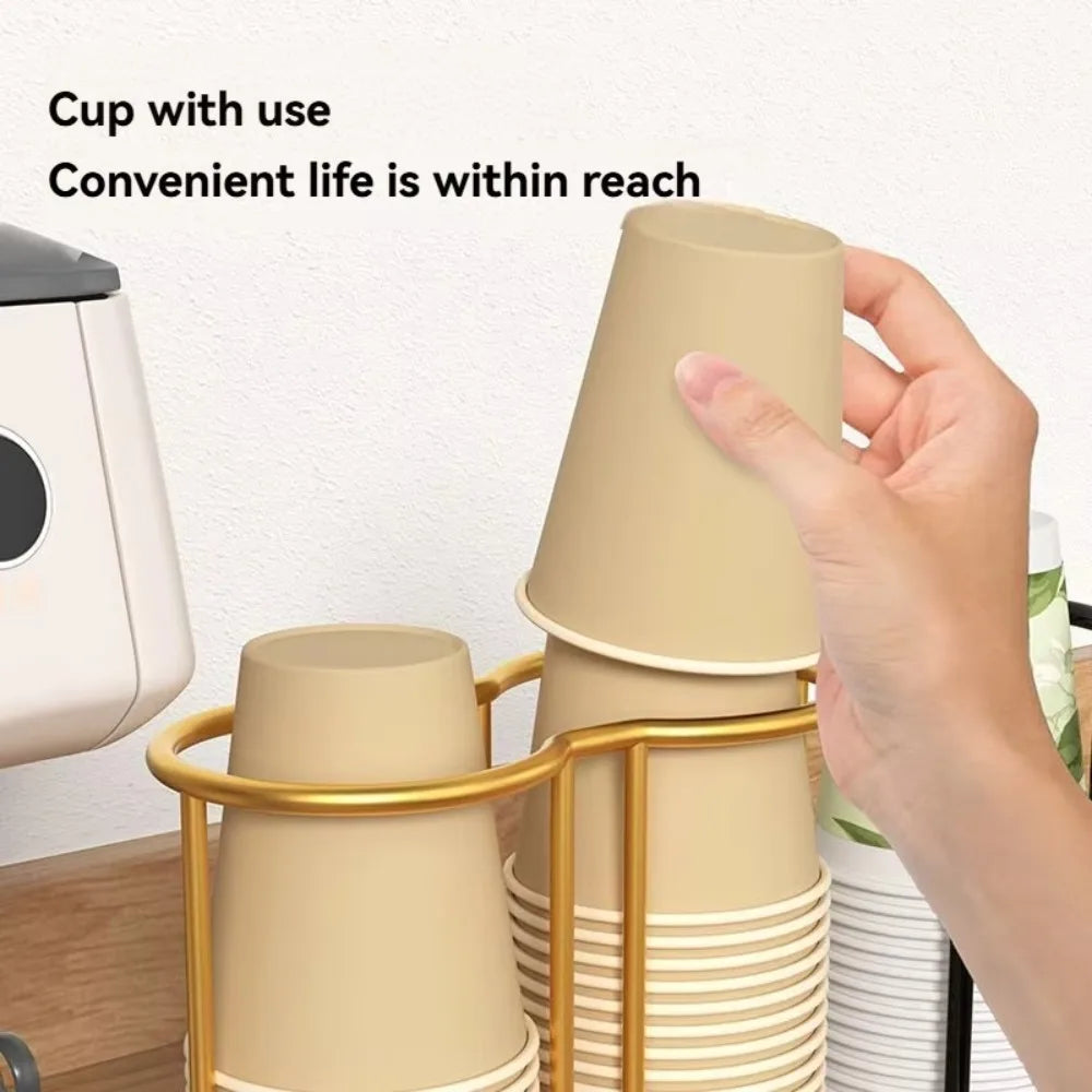 Multifunctional Kitchen Paper Cup Holder Plastic Cup Holder Cup Organizier Desktop Cup Storage Rack Large Capacity Oasis Select