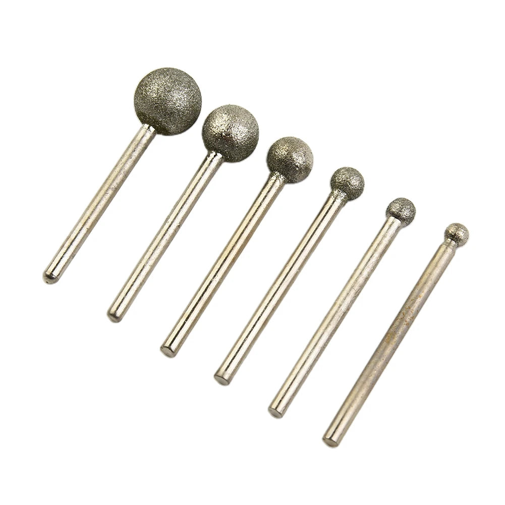 6-Piece Round Ball Burr Set 4–12mm | Abrasive Mounted Points Abrasive Burr Bit Set Oasis Select