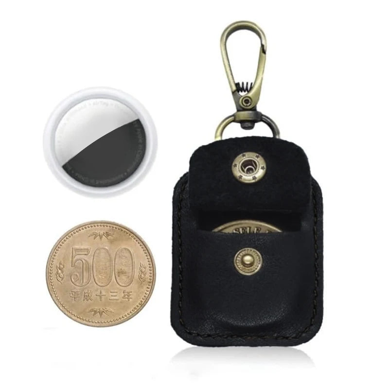 SUSU 1PCS PU Leather Ring Stand Holder Keychain Portable Jewelry Storage Box Travel Pendant Coin Storage Bag Oasis Select