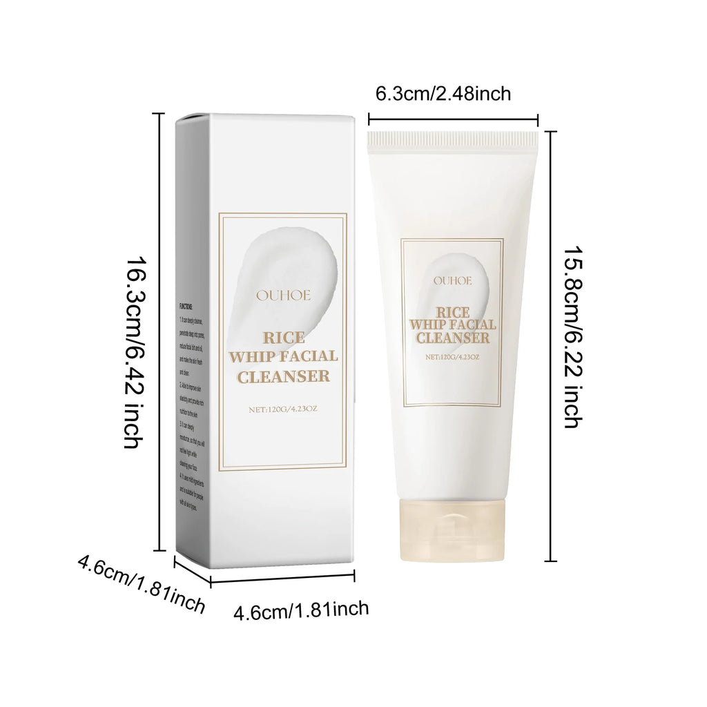 Rice Raw Pulp Facial Cleanser – Pore Cleansing & Brightening Foaming Facial Cleanser Oasis Select 120g Boxed