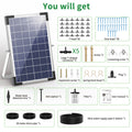 Solar Potted Plants Deep Drip Irrigation Watering System 9V 5W, Watering Regularly Easy DIY, with 30*Drip Tip 15m Water Pipe Etc Oasis Select 1 Set