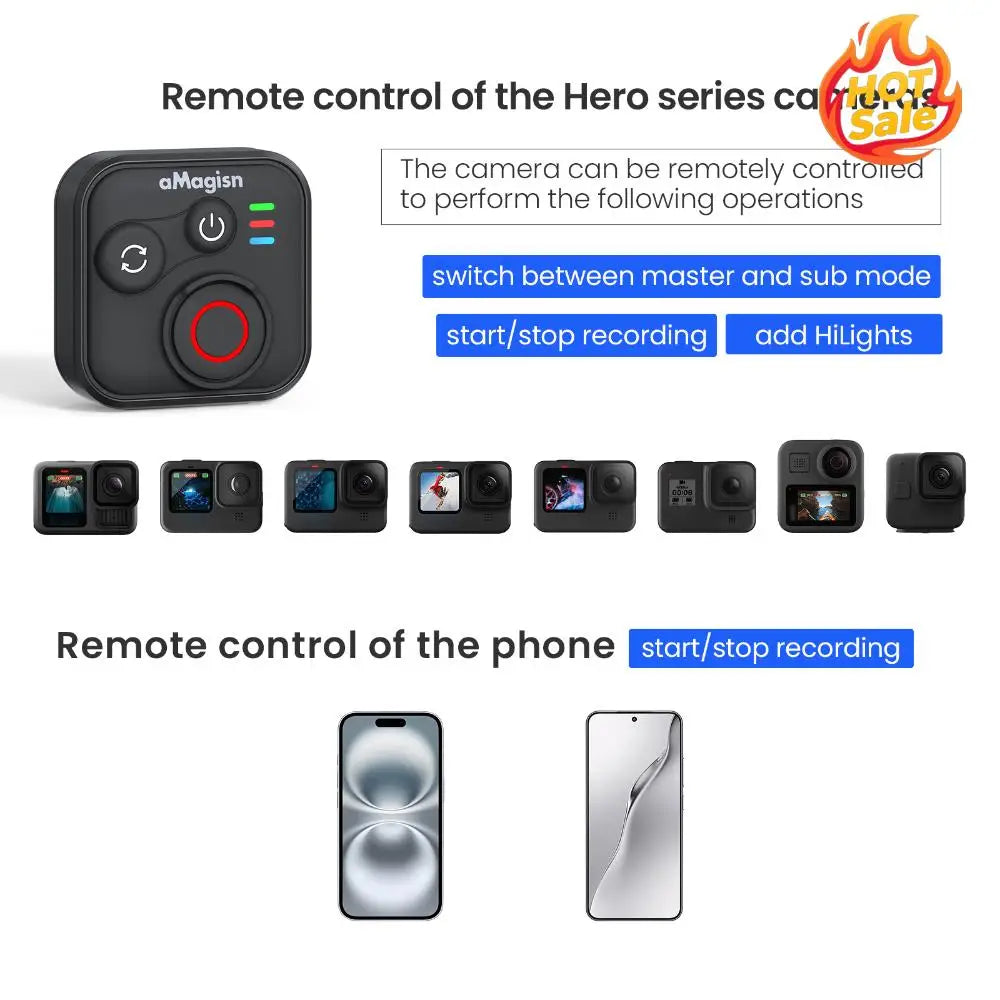 BT Wireless Remote Control with Wrist Strap BT Remote Control Smart Wireless Remote Control for Insta360 X5/X4/AcePro 2 Oasis Select