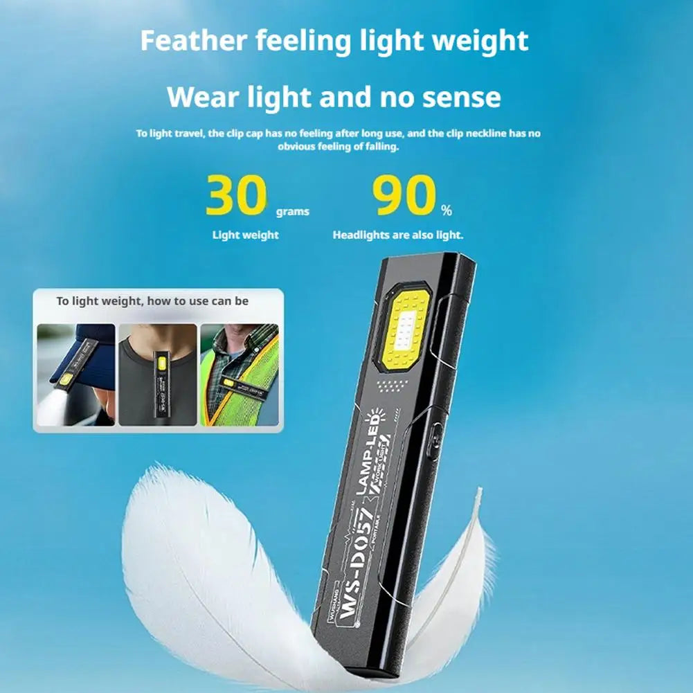 LED Keychain Flashlight USB Rechargeable 600Lm Portable EDC Mini Torch Light Pocket Lantern Flood Work Light With Magnet Oasis Select
