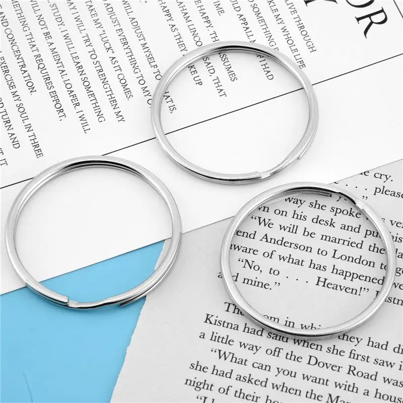 LIKE WISH 10X Quality 50Mm Keyring Split Ring Set Heavy Duty Large Nickel Key Loop Sprung Hoop Oasis Select