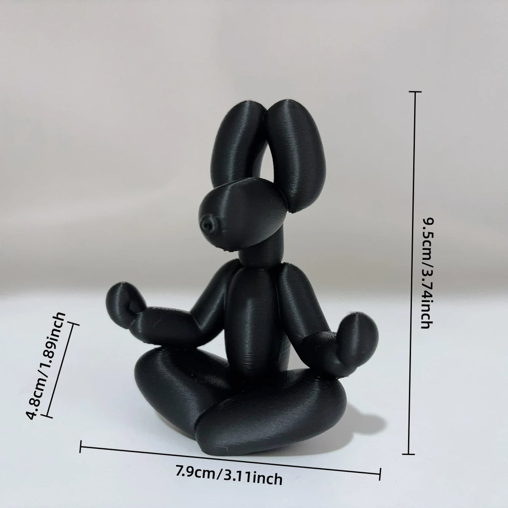 Minimalist Meditation Balloon Dog Figurines Cross Legged Zen BalloonAnimal Sculpture Dogs Tabletop Ornaments Yoga Spa Room Decor Oasis Select Balloon black 9.5x7.8x4.8cm