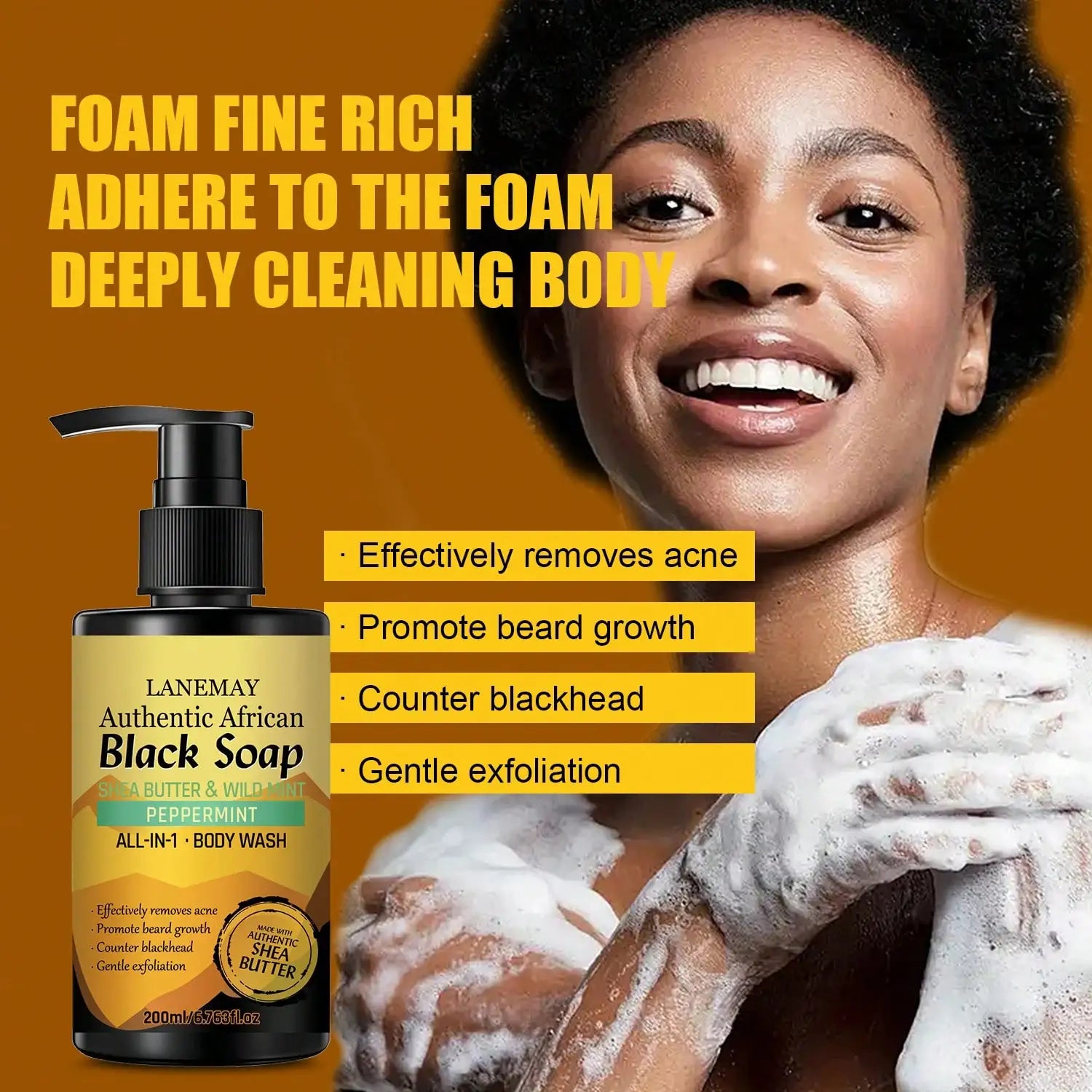 African Black Soap Body Wash – Cleanse, Balance & Brighten