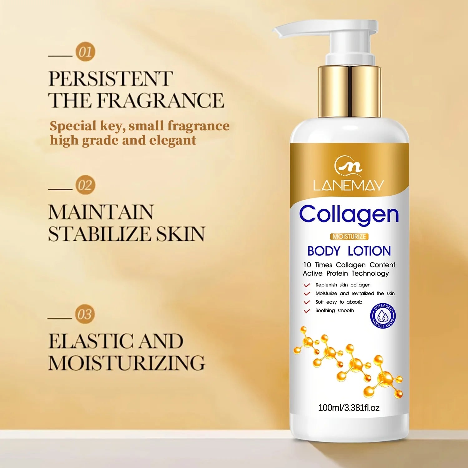 Lanemay Collagen Body Lotion – Hyaluronic Acid, Lightweight Body Lotion Oasis Select