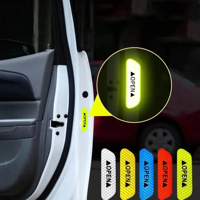 4/8/12/16pcs Reflective Car Door Sticker Safety Opening Warning Reflector Tape Decal Car Accessorie Interior Reflector Sticker Oasis Select