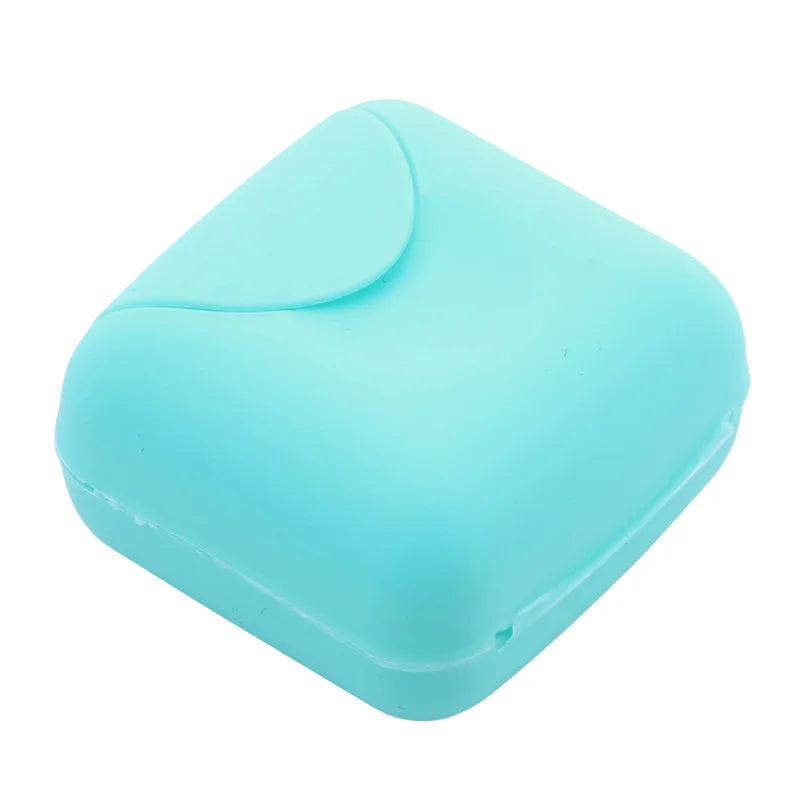 Portable Travel Soap Box Container Bathroom Acc Home Plastic Soap-Boxes with Cover Small/big Sizes Candy Color Soaps Dish Holder Oasis Select S-Blue
