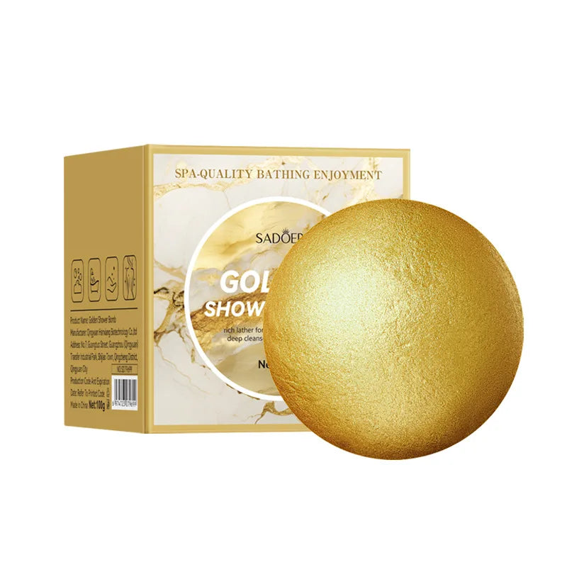 Gold Bath Salt Ball 100g – Deep Cleansing & Skin Softening