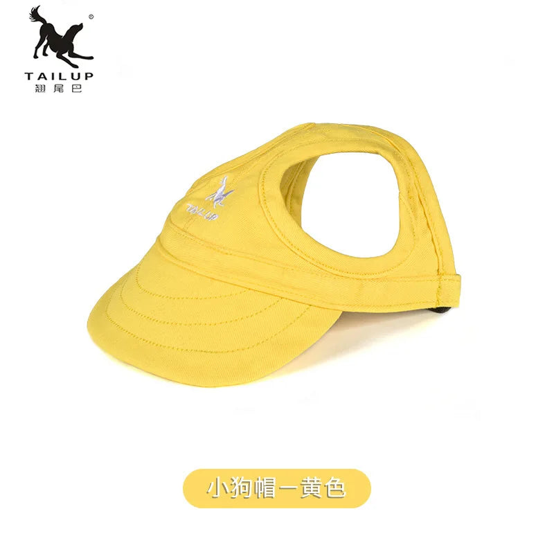 Sunshades for Large, Medium and Small Dogs and Cats with Exposed Ears, Little Dogs with Duck Tongues, Baseball Caps and Headwear Oasis Select Yellow M